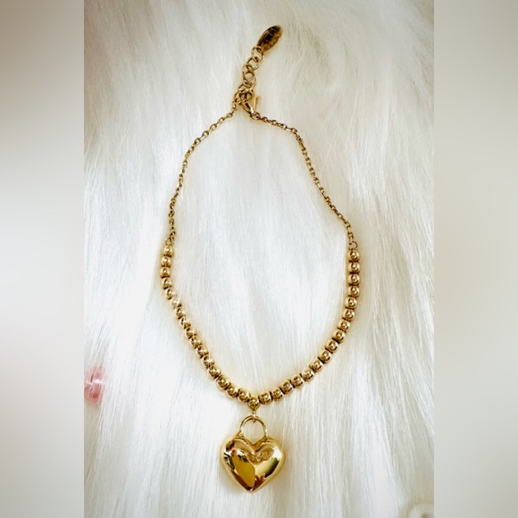 Heart and Bubble Bracelet. 💛 Real 18(18k) Karat Solid Gold Jewelry - Picture 2 of 11